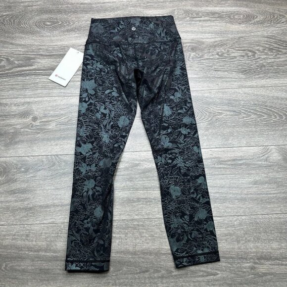 Lululemon Womens Leggings Wunder Train High Rise 25 Black Iridescent Foil Size 2 - Picture 5 of 12